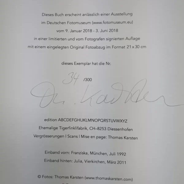 Auf Der Suche Nach Schönheit, Photographien 1982-2017 / Thomas Karsten (Signed)