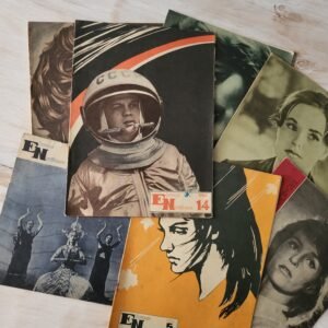 Rare Soviet Cinema Magazine Set “Ekrano Naujienos” (1911–1914) – Yuri Gagarin & Sci-Fi Graphic Covers