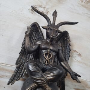 Baphomet Antiquity Occult Statue – Dark Academia Bronze-Finished 25cm Figurine