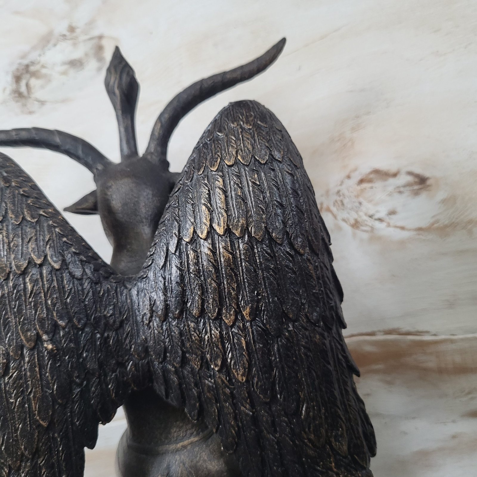 Baphomet Antiquity Occult Statue – Dark Academia Bronze-Finished 25cm Figurine - Image 6
